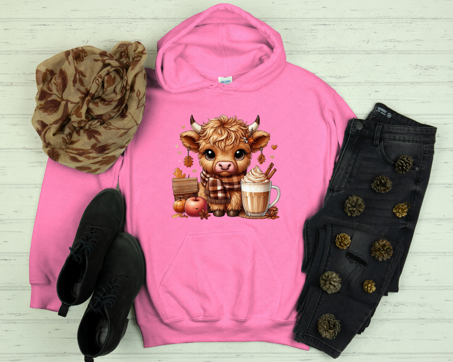 Cute Cow and Coffee Fall Hoodie