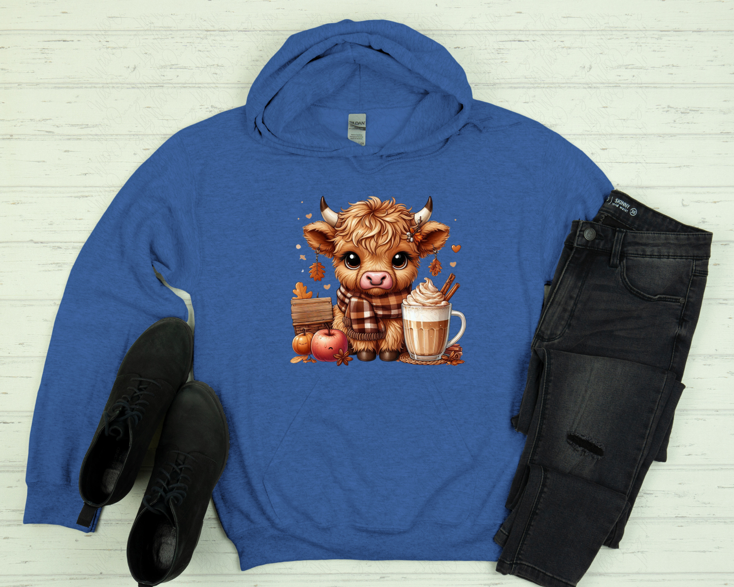 Cute Cow and Coffee Fall Hoodie