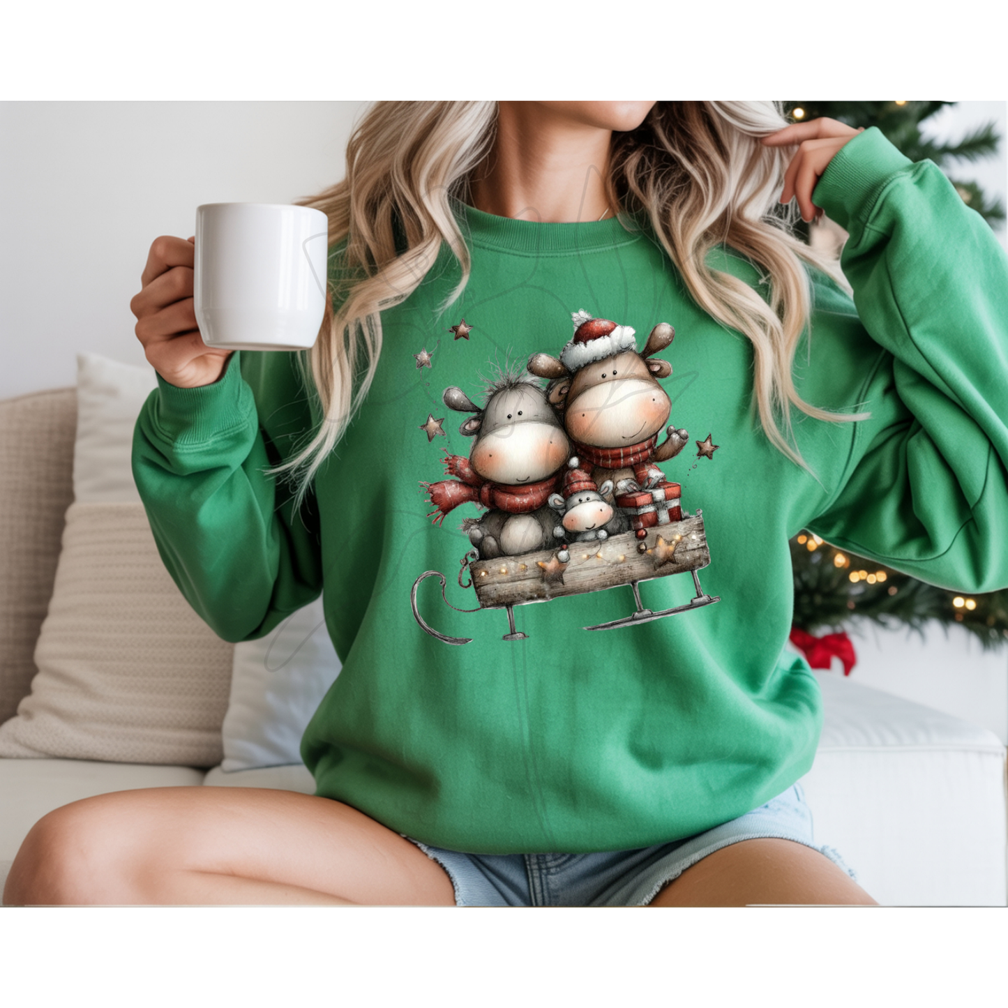 Whimsical Sled Crew Neck