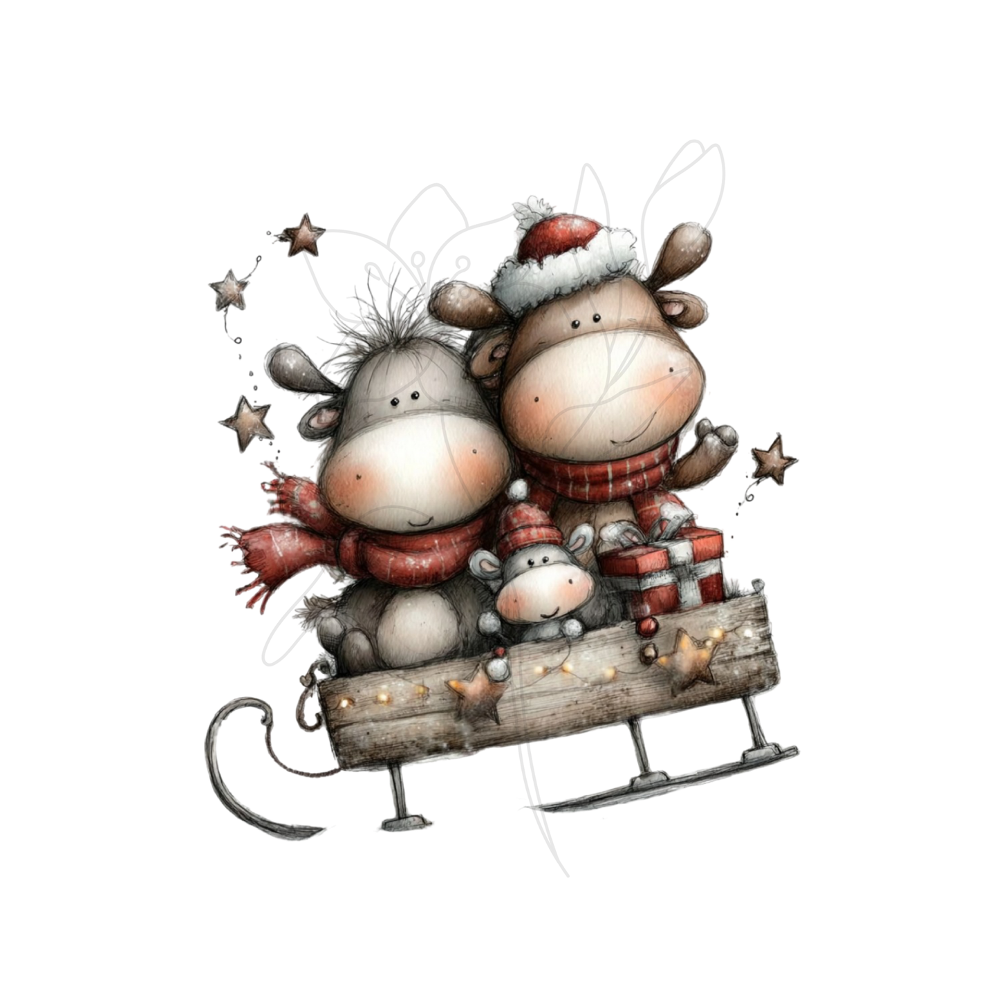 Whimsical Sled Crew Neck