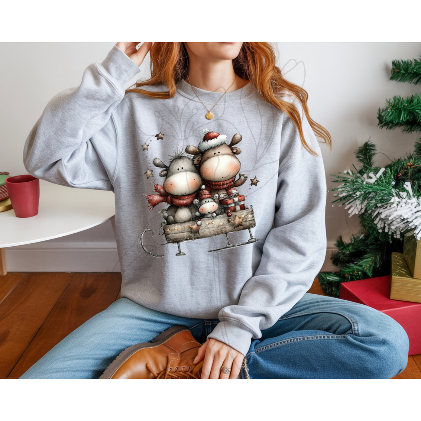 Whimsical Sled Crew Neck